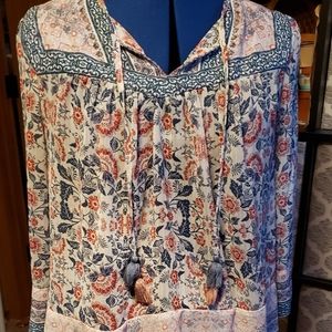 Boho 3/4 sleeve sheer top